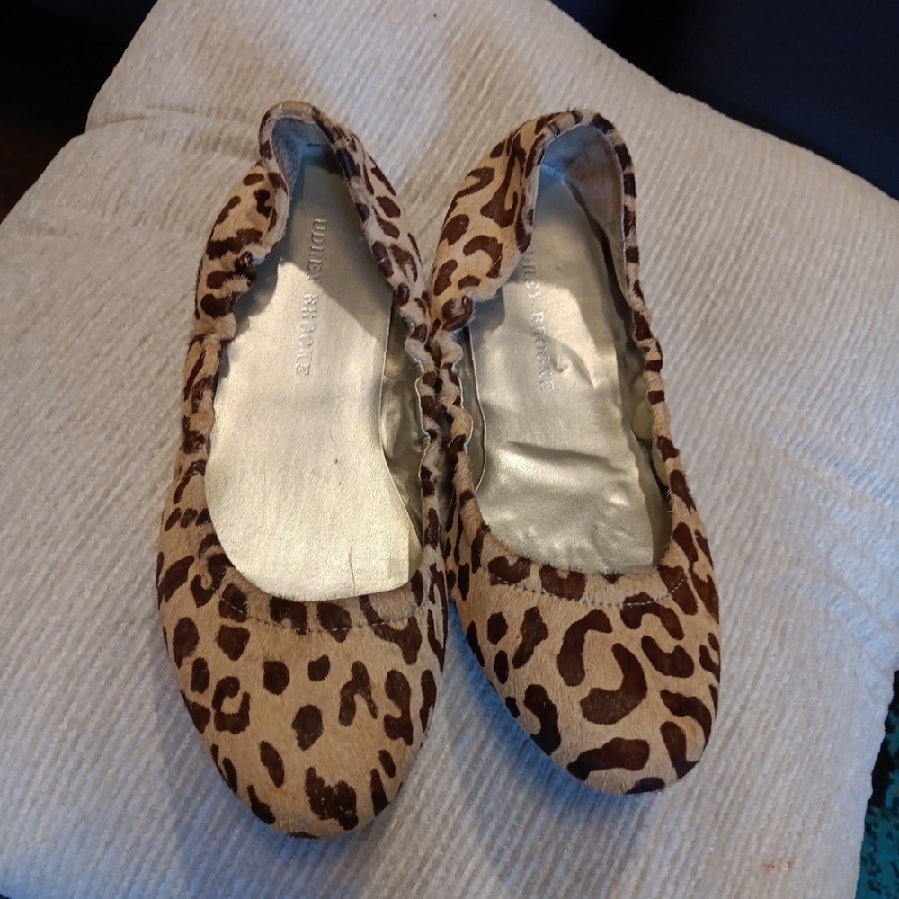 Audrey Brooke Leopard Print Ballet  Flats Size 7.5 Leather